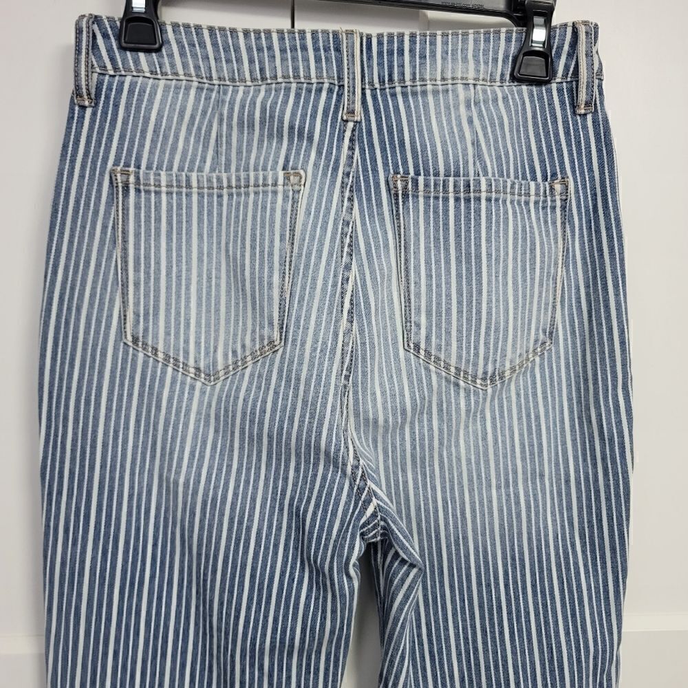 Windsor Bri high-rise pinstripe flare jeans, 11 View 6